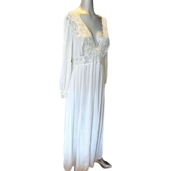 Vintage Shadow Line White Lace Robe Large - Picture 11 of 14